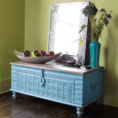 Maisons Du Monde Coffres Et Malles Coffre Indien En Manguier Massif Bleu L 125 Cm 8 Maisons Du Monde Coffres Et Malles Coffre Indien En Manguier Massif Bleu L 125 Cm – Image 6