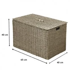 Casâme Coffres Et Malles Coffre Pliable En Jonc De Mer Avec Couvercle - Marron -Coffres et malles Soldes coffre pliable en jonc de mer avec couvercle marron 2