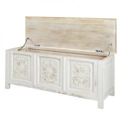 Maisons Du Monde Coffres Et Malles Coffre Sculpté En Manguier Massif Blanc Vieilli -Coffres et malles Soldes coffre sculpte en manguier massif blanc vieilli 1000 9 34 165674 3