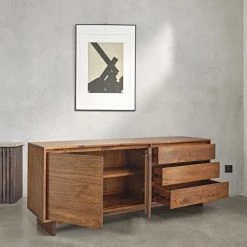 Bois Dessus Bois Dessous Commodes Et Cabinets Commode 1 Placard Et 3 Tiroirs Finition Noyer -Coffres et malles Soldes commode 1 placard et 3 tiroirs finition noyer 3