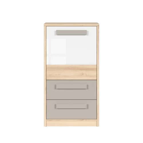Brw Commodes Et Cabinets Commode 1 Porte 2 Tiroir Naturel Gris Et Blanc 5 Brw Commodes Et Cabinets Commode 1 Porte 2 Tiroir Naturel Gris Et Blanc – Image 3