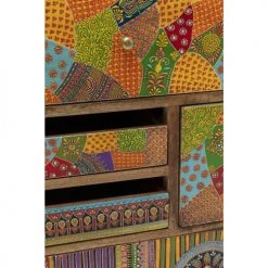 Kare Design Commodes Et Cabinets Commode 14 Tiroirs En Manguier Massif Motifs Multicolores -Coffres et malles Soldes commode 14 tiroirs en manguier massif motifs multicolores 7