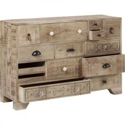 Kare Design Commodes Et Cabinets Commode 14 Tiroirs Ethnique En Manguier Massif Sculpté -Coffres et malles Soldes commode 14 tiroirs ethnique en manguier massif sculpte 2