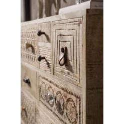 Kare Design Commodes Et Cabinets Commode 14 Tiroirs Ethnique En Manguier Massif Sculpté -Coffres et malles Soldes commode 14 tiroirs ethnique en manguier massif sculpte 3