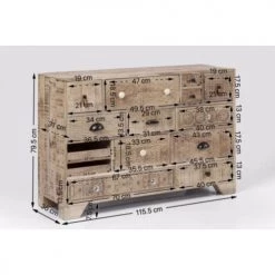 Kare Design Commodes Et Cabinets Commode 14 Tiroirs Ethnique En Manguier Massif Sculpté -Coffres et malles Soldes commode 14 tiroirs ethnique en manguier massif sculpte 4