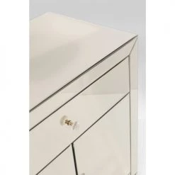 Kare Design Commodes Et Cabinets Commode 2 Portes 1 Tiroirs En Verre Miroir Doré -Coffres et malles Soldes commode 2 portes 1 tiroirs en verre miroir dore 3