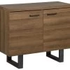 Beliani Commodes Et Cabinets Commode 2 Portes Effet Bois Foncé -Coffres et malles Soldes commode 2 portes effet bois fonce