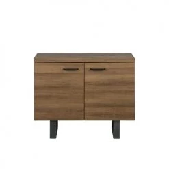 Beliani Commodes Et Cabinets Commode 2 Portes Effet Bois Foncé -Coffres et malles Soldes commode 2 portes effet bois fonce 2