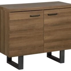 Beliani Commodes Et Cabinets Commode 2 Portes Effet Bois Foncé