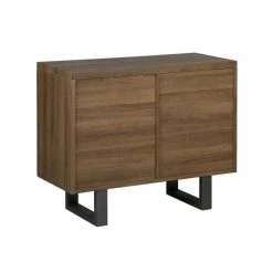 Beliani Commodes Et Cabinets Commode 2 Portes Effet Bois Foncé -Coffres et malles Soldes commode 2 portes effet bois fonce 4