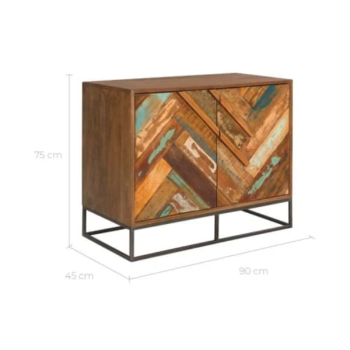 Rendez Vous Déco Commodes Et Cabinets Commode 2 Portes En Bois D'acacia Et Bois Recyclé 4 Rendez Vous Déco Commodes Et Cabinets Commode 2 Portes En Bois D'acacia Et Bois Recyclé – Image 2