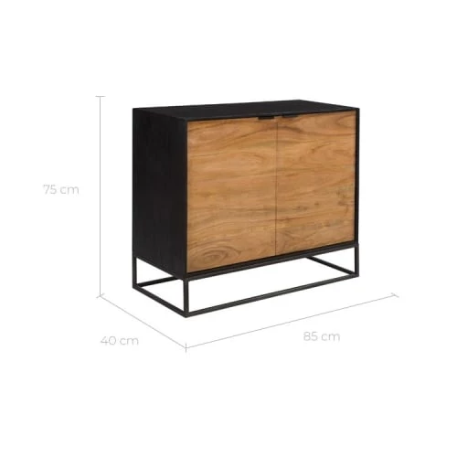 Rendez Vous Déco Commodes Et Cabinets Commode 2 Portes En Bois D'acacia Et Pieds En Métal 4 Rendez Vous Déco Commodes Et Cabinets Commode 2 Portes En Bois D'acacia Et Pieds En Métal – Image 2