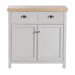 Beliani Commodes Et Cabinets Commode 2 Portes Gris Et Effet Bois Clair -Coffres et malles Soldes commode 2 portes gris et effet bois clair 2