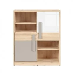 Brw Commodes Et Cabinets Commode 2 Portes Naturel Gris Et Blanc -Coffres et malles Soldes commode 2 portes naturel gris et blanc 2