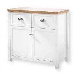 Casâme Commodes Et Cabinets Commode 2 Tiroirs 2 Portes Blanches Et Décor Bois -Coffres et malles Soldes commode 2 tiroirs 2 portes blanches et decor bois 2