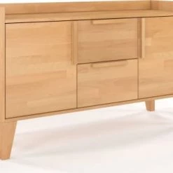 Skandica Commodes Et Cabinets Commode 2 Tiroirs 2 Portes En Hêtre Massif -Coffres et malles Soldes commode 2 tiroirs 2 portes en hetre massif 2