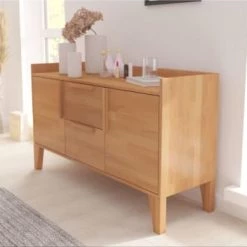 Skandica Commodes Et Cabinets Commode 2 Tiroirs 2 Portes En Hêtre Massif -Coffres et malles Soldes commode 2 tiroirs 2 portes en hetre massif 5