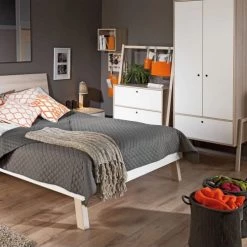 Calicosy Commodes Et Cabinets Commode 2 Tiroirs Décor Bois Et Blanc 9 Calicosy Commodes Et Cabinets Commode 2 Tiroirs Décor Bois Et Blanc -Coffres et malles Soldes commode 2 tiroirs decor bois et blanc 3