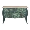 Maisons Du Monde Commodes Et Cabinets Commode 2 Tiroirs En Bois Vert, Imprimé Feuilles 121x80 -Coffres et malles Soldes commode 2 tiroirs en bois vert imprime feuilles 121x80 1000 11 8 225057 1
