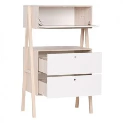 Calicosy Commodes Et Cabinets Commode 2 Tiroirs Et 1 Porte Abattant - Blanc Et Beige 9 Calicosy Commodes Et Cabinets Commode 2 Tiroirs Et 1 Porte Abattant - Blanc Et Beige -Coffres et malles Soldes commode 2 tiroirs et 1 porte abattant blanc et beige 2