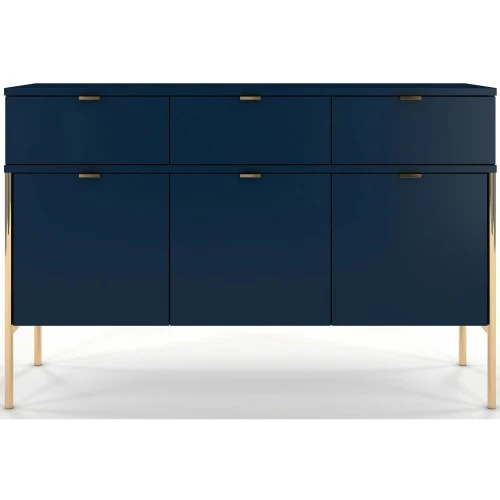 Skandica Commodes Et Cabinets Commode 3 Tiroirs 3 Portes Couleur Bleu H78cm 5 Skandica Commodes Et Cabinets Commode 3 Tiroirs 3 Portes Couleur Bleu H78cm – Image 3