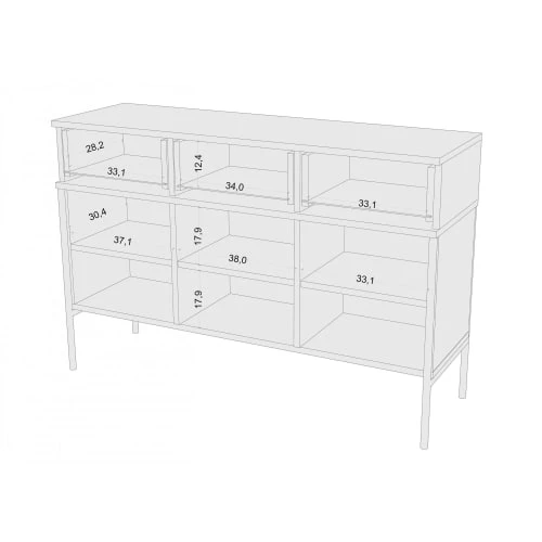 Skandica Commodes Et Cabinets Commode 3 Tiroirs 3 Portes Couleur Bleu H78cm 8 Skandica Commodes Et Cabinets Commode 3 Tiroirs 3 Portes Couleur Bleu H78cm – Image 6
