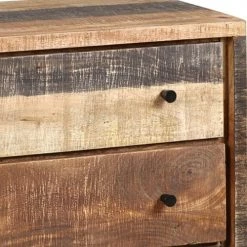 Altobuy Commodes Et Cabinets Commode 3 Tiroirs Acier Et Bois Massif -Coffres et malles Soldes commode 3 tiroirs acier et bois massif 2