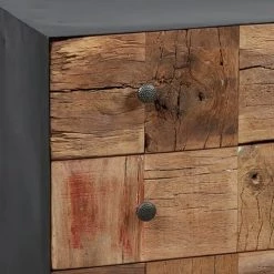 Altobuy Commodes Et Cabinets Commode 3 Tiroirs Acier Et Bois Massif -Coffres et malles Soldes commode 3 tiroirs acier et bois massif 5