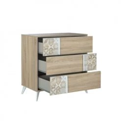 Calicosy Commodes Et Cabinets Commode 3 Tiroirs Avec Motifs Blanc 11 Calicosy Commodes Et Cabinets Commode 3 Tiroirs Avec Motifs Blanc -Coffres et malles Soldes commode 3 tiroirs avec motifs blanc 3