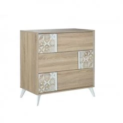 Calicosy Commodes Et Cabinets Commode 3 Tiroirs Avec Motifs Blanc 12 Calicosy Commodes Et Cabinets Commode 3 Tiroirs Avec Motifs Blanc -Coffres et malles Soldes commode 3 tiroirs avec motifs blanc 4
