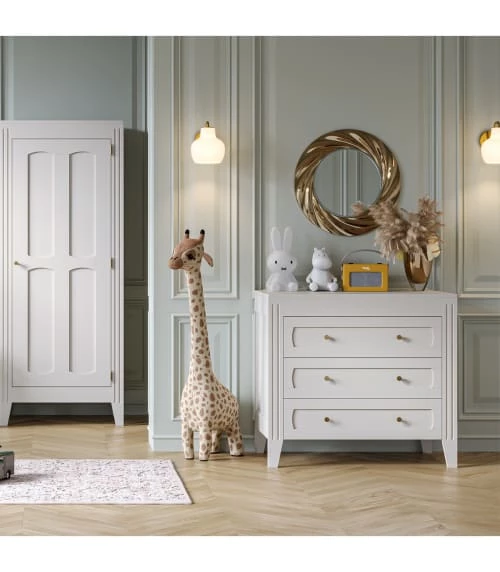 Calicosy Commodes Et Cabinets Commode 3 Tiroirs Avec Moulures L100 X H92cm - Blanc 4 Calicosy Commodes Et Cabinets Commode 3 Tiroirs Avec Moulures L100 X H92cm - Blanc – Image 2