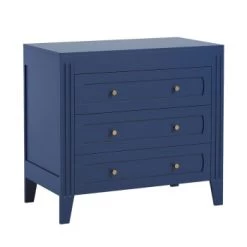 Calicosy Commodes Et Cabinets Commode 3 Tiroirs Avec Moulures L100 X H92cm - Gris 11 Calicosy Commodes Et Cabinets Commode 3 Tiroirs Avec Moulures L100 X H92cm - Gris -Coffres et malles Soldes commode 3 tiroirs avec moulures l100 x h92cm bleu 5