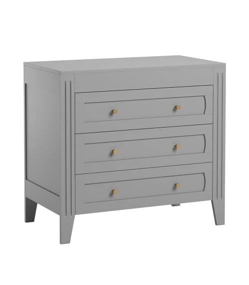 Calicosy Commodes Et Cabinets Commode 3 Tiroirs Avec Moulures L100 X H92cm - Gris 3 Calicosy Commodes Et Cabinets Commode 3 Tiroirs Avec Moulures L100 X H92cm - Gris