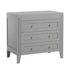 Calicosy Commodes Et Cabinets Commode 3 Tiroirs Avec Moulures L100 X H92cm - Blanc 13 Calicosy Commodes Et Cabinets Commode 3 Tiroirs Avec Moulures L100 X H92cm - Blanc -Coffres et malles Soldes commode 3 tiroirs avec moulures l100 x h92cm gris