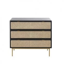 Maisons Du Monde Commodes Et Cabinets Commode 3 Tiroirs Bicolore Cannage En Rotin