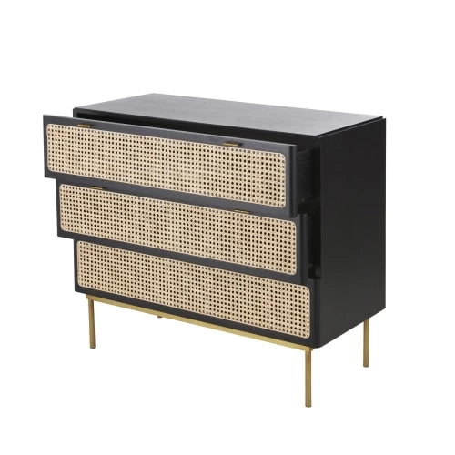 Maisons Du Monde Commodes Et Cabinets Commode 3 Tiroirs Bicolore Cannage En Rotin 4 Maisons Du Monde Commodes Et Cabinets Commode 3 Tiroirs Bicolore Cannage En Rotin – Image 2