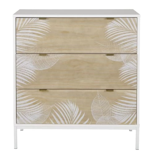 Maisons Du Monde Commodes Et Cabinets Commode 3 Tiroirs Bicolore Motif Végétal Blanc 3 Maisons Du Monde Commodes Et Cabinets Commode 3 Tiroirs Bicolore Motif Végétal Blanc