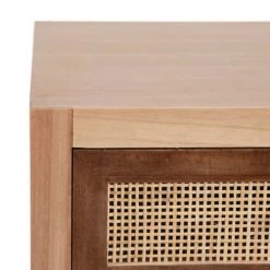 Altobuy Commodes Et Cabinets Commode 3 Tiroirs Bois Massif Et Façade Rotin -Coffres et malles Soldes commode 3 tiroirs bois massif et facade rotin 3