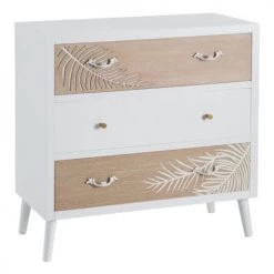 Altobuy Commodes Et Cabinets Commode 3 Tiroirs Bois Massif Et Motif Floral