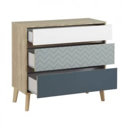 Calicosy Commodes Et Cabinets Commode 3 Tiroirs Chêne Blond 10 Calicosy Commodes Et Cabinets Commode 3 Tiroirs Chêne Blond -Coffres et malles Soldes commode 3 tiroirs chene blond 2