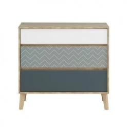 Calicosy Commodes Et Cabinets Commode 3 Tiroirs Chêne Blond