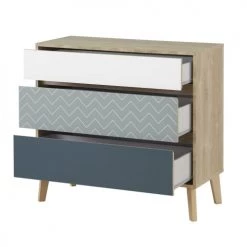 Calicosy Commodes Et Cabinets Commode 3 Tiroirs Chêne Blond 12 Calicosy Commodes Et Cabinets Commode 3 Tiroirs Chêne Blond -Coffres et malles Soldes commode 3 tiroirs chene blond 4