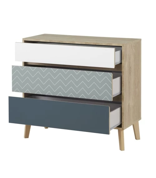 Calicosy Commodes Et Cabinets Commode 3 Tiroirs Chêne Blond 7 Calicosy Commodes Et Cabinets Commode 3 Tiroirs Chêne Blond – Image 5