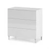 HOMN Commodes Et Cabinets Commode 3 Tiroirs Couleur Blanc Brillant, Longueur80 Cm -Coffres et malles Soldes commode 3 tiroirs couleur blanc brillant longueur80 cm