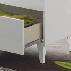 HOMN Commodes Et Cabinets Commode 3 Tiroirs Couleur Blanc Brillant, Longueur80 Cm 9 HOMN Commodes Et Cabinets Commode 3 Tiroirs Couleur Blanc Brillant, Longueur80 Cm -Coffres et malles Soldes commode 3 tiroirs couleur blanc brillant longueur80 cm 3