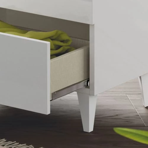 HOMN Commodes Et Cabinets Commode 3 Tiroirs Couleur Blanc Brillant, Longueur80 Cm 6 HOMN Commodes Et Cabinets Commode 3 Tiroirs Couleur Blanc Brillant, Longueur80 Cm – Image 4