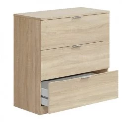 HOMN Commodes Et Cabinets Commode 3 Tiroirs Couleur Chêne, 77 Cm Largeur 9 HOMN Commodes Et Cabinets Commode 3 Tiroirs Couleur Chêne, 77 Cm Largeur -Coffres et malles Soldes commode 3 tiroirs couleur chene 77 cm largeur 2