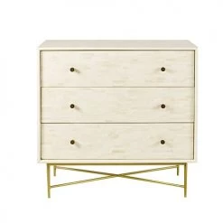 Maisons Du Monde Commodes Et Cabinets Commode 3 Tiroirs CrÚme Et Métal Coloris Laiton
