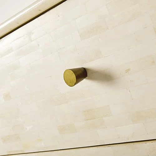 Maisons Du Monde Commodes Et Cabinets Commode 3 Tiroirs Crème Et Métal Coloris Laiton 5 Maisons Du Monde Commodes Et Cabinets Commode 3 Tiroirs Crème Et Métal Coloris Laiton – Image 3