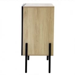 Casâme Commodes Et Cabinets Commode 3 Tiroirs Décor Chêne + 1 Porte Noire - 79cm -Coffres et malles Soldes commode 3 tiroirs decor chene 1 porte noire 79cm 5